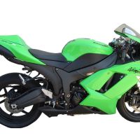 Pot echappement compatible avec Kawasaki Zx-6R 2005-2006, Tiburon Titanium, Échappement légal, homologué,silencieux avec db killer amovible et tuyau de liaison spécifique 
