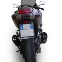Pot echappement compatible avec Kawasaki Zzr 600 2002-2006, Furore Nero, Paire de pot d'échappement homologuées, livrées avec db killer amovible et raccords spécifiques 