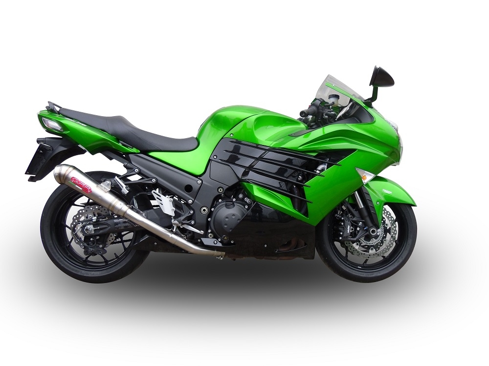 Pot echappement compatible avec Kawasaki Zzr 1400 2023-2024, Powercone Evo, Paire de pot d'échappement homologuées, livrées avec db killer amovible et raccords spécifiques 