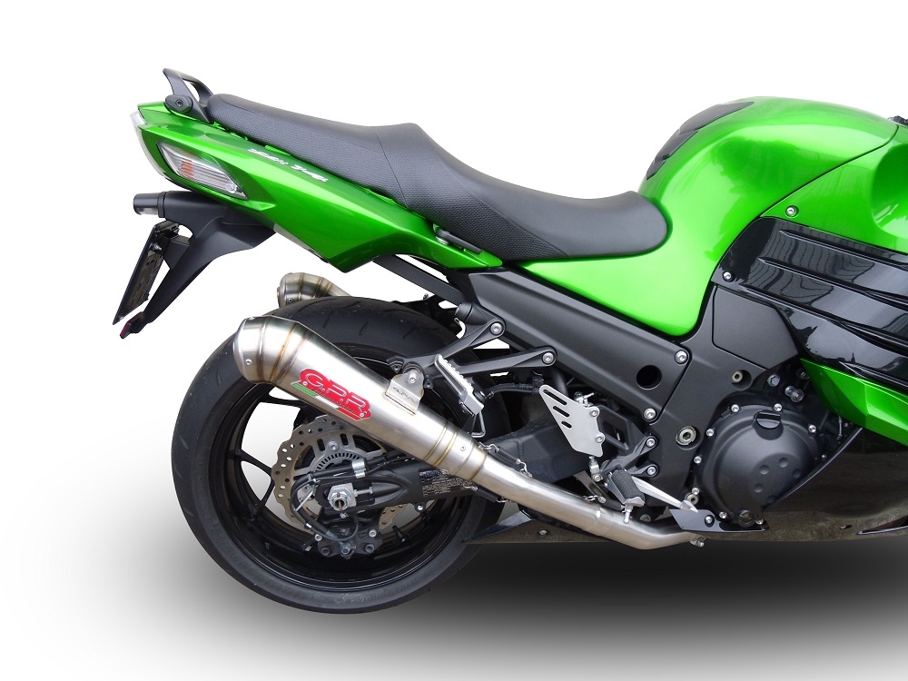 Pot echappement compatible avec Kawasaki Zzr 1400 2023-2024, Powercone Evo, Paire de pot d'échappement homologuées, livrées avec db killer amovible et raccords spécifiques 
