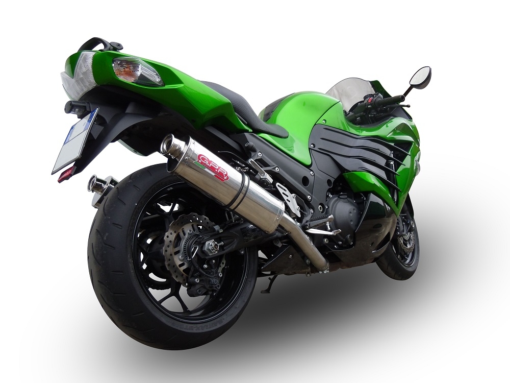 Pot echappement compatible avec Kawasaki Zzr 1400 2017-2022, Trioval, Paire de pot d'échappement homologuées, livrées avec db killer amovible et raccords spécifiques 