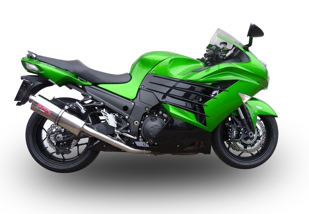 Pot echappement compatible avec Kawasaki Zzr 1400 2017-2022, Trioval, Paire de pot d'échappement homologuées, livrées avec db killer amovible et raccords spécifiques 