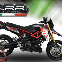 Pot echappement compatible avec Aprilia Shiver 900 2017-2020, Furore Evo4 Nero, Paire de pot d'échappement homologuées, livrées avec db killer amovible et raccords spécifiques 