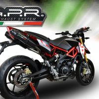 Pot echappement compatible avec Aprilia Shiver 900 2017-2020, Furore Evo4 Nero, Paire de pot d'échappement homologuées, livrées avec db killer amovible et raccords spécifiques 
