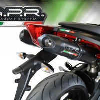 Pot echappement compatible avec Aprilia Shiver 900 2017-2020, Furore Evo4 Nero, Paire de pot d'échappement homologuées, livrées avec db killer amovible et raccords spécifiques 