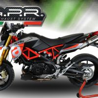 GPR pot echappement compatible avec  Aprilia Dorsoduro 900 2017-2020, New Grand Prix Evo Titanium, Double pot échappement racing, avec les tuyaux de liaison, article sans homologation 