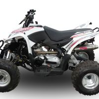 Pot echappement compatible avec Aeon Cobra 400 2010-2021, Deeptone Atv, Homologué et légal, système d'échappement complet, avec db killer amovible 