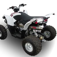 Pot echappement compatible avec Aeon Cobra 400 2010-2021, Deeptone Atv, Homologué et légal, système d'échappement complet, avec db killer amovible 
