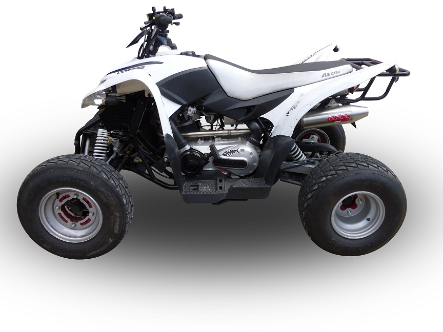 Pot echappement compatible avec Aeon Motobionics 2007-2021, Deeptone Atv, Homologué et légal, système d'échappement complet, avec db killer amovible 