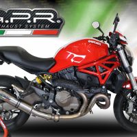 GPR exhaust compatible with  Ducati Monster 1200 1200S 1200R  2017-2021, M3 Titanium Natural, Slip-on exhaust including removable db killer, link pipe and catalyst,  EPA-compliant 
