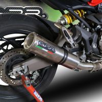 GPR exhaust compatible with  Ducati Monster 1200 1200S 1200R  2017-2021, M3 Titanium Natural, Slip-on exhaust including removable db killer, link pipe and catalyst,  EPA-compliant 