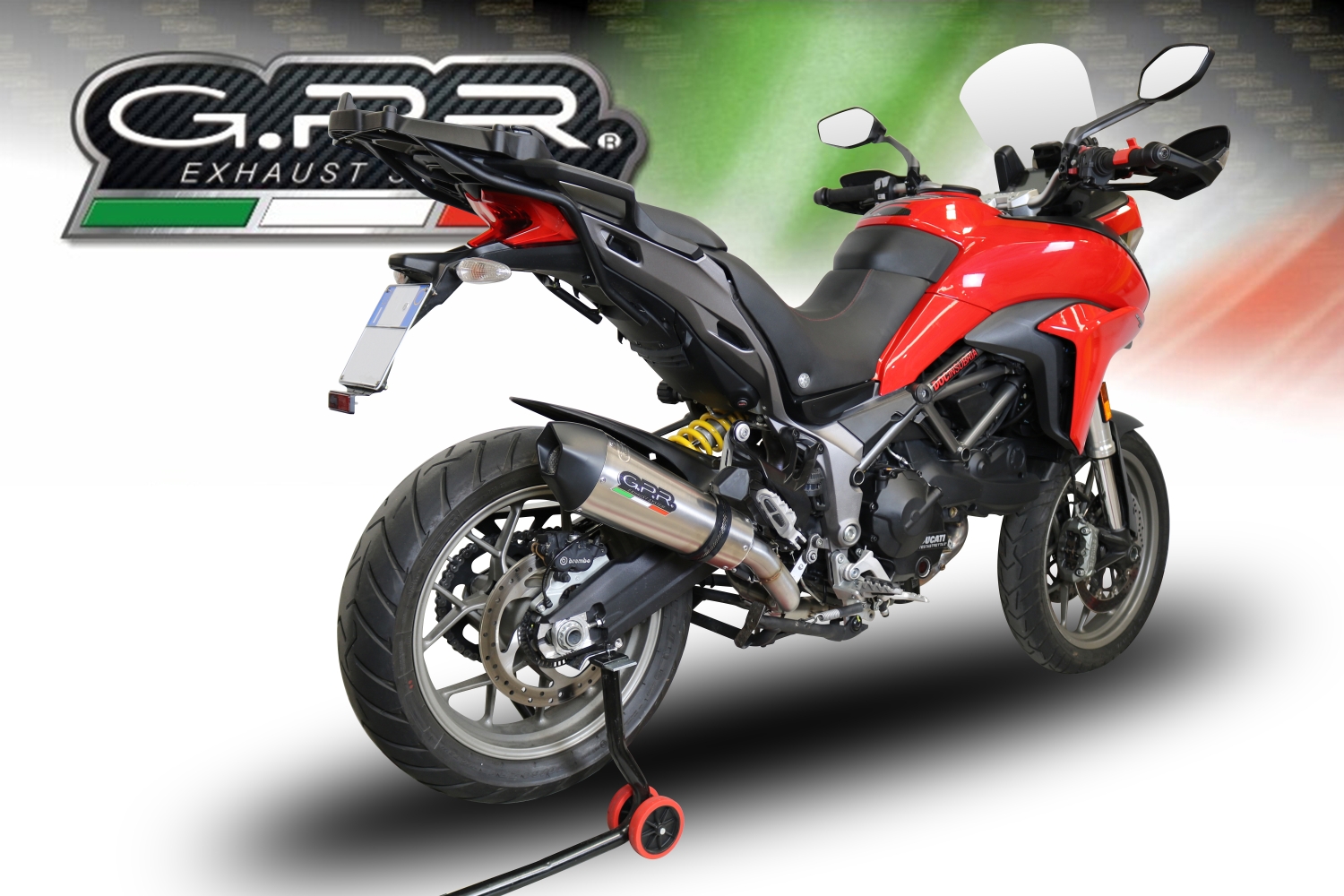 GPR pot echappement compatible avec  Ducati Multistrada 950 2017-2020, New Grand Prix Evo Titanium, Système demi complet homologué,pas légal pour les marchés européens, y compris db killer amovible 