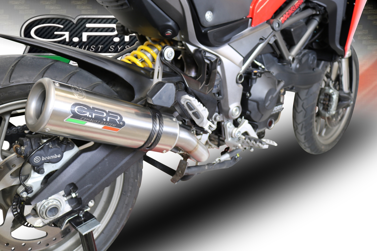 GPR exhaust compatible with  Ducati Multistrada 950 2017-2020, M3 Titanium Natural, Mid-Full system exhaust including removeble db killer and catalyst, EPA-compliant 