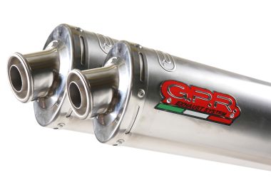 Pot echappement compatible avec Moto Morini Corsaro 1200 2005-2011, Titanium Oval , Paire de pot d'échappement homologuées, livrées avec db killer amovible et raccords spécifiques 