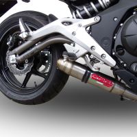GPR pot echappement compatible avec  Kawasaki Er 6 N - F  2012-2016, Deeptone Inox, Homologué et légal, système d'échappement complet avec catalyseur et db killer amovible 