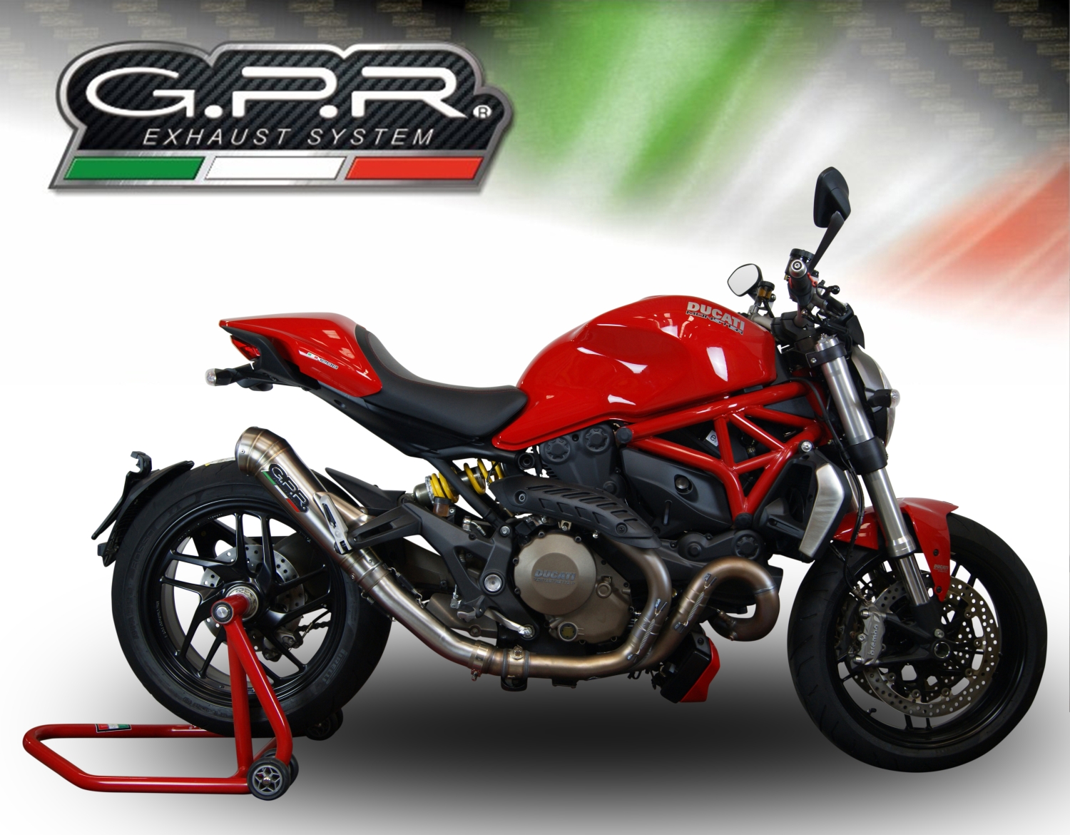 Pot echappement compatible avec Ducati Monster 1200 S -R 2017-2021, Powercone Evo, Homologué et légal, système d'échappement complet, compris db killer amovible 