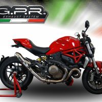 Pot echappement compatible avec Ducati Monster 1200 S -R 2017-2021, Powercone Evo, Homologué et légal, système d'échappement complet, compris db killer amovible 