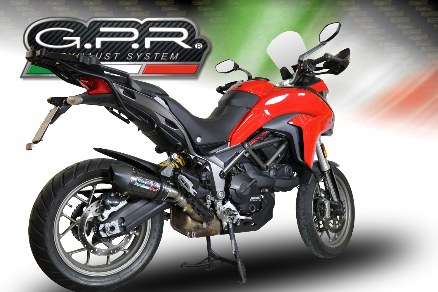 GPR pot echappement compatible avec  Ducati Multistrada 950 V2 S 2021-2024, New Grand Prix Evo Poppy, Échappement légal, homologué,silencieux avec db killer amovible et tuyau de liaison spécifique 