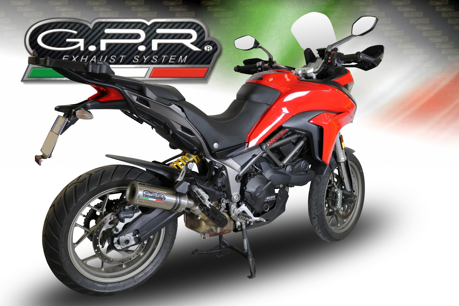 Pot echappement compatible avec Ducati Multistrada 950 2021-2024, M3 Titanium Natural, Échappement légal, homologué,silencieux avec db killer amovible et tuyau de liaison spécifique 