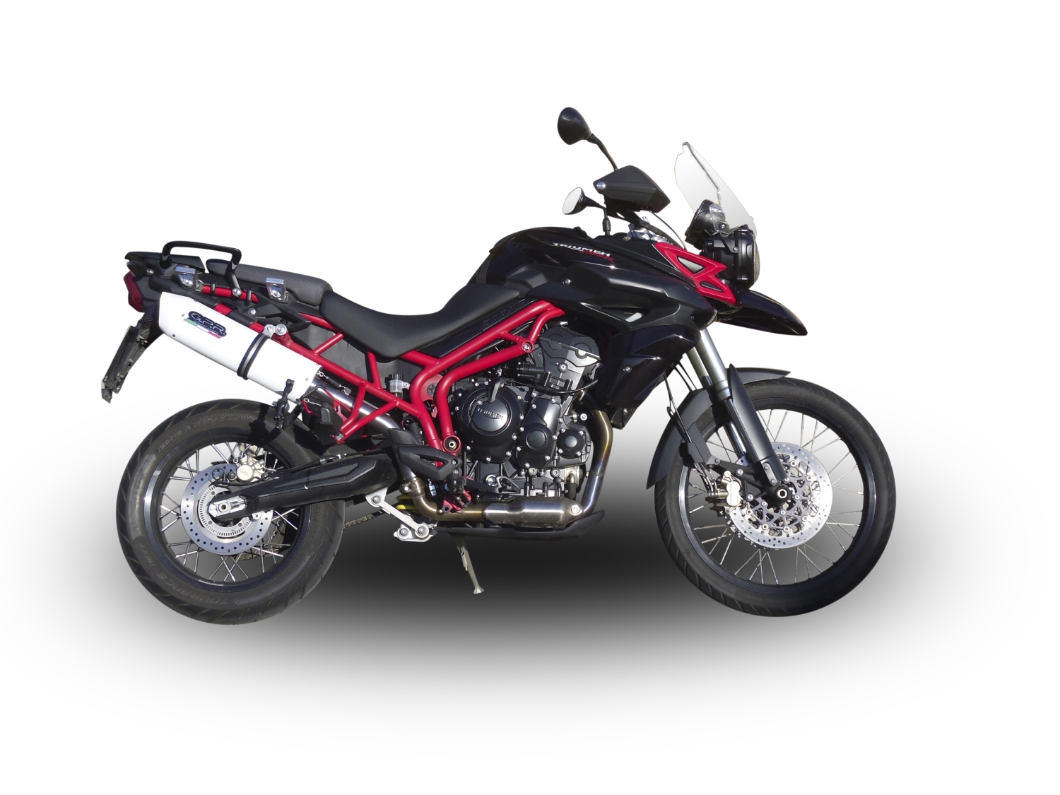 Pot echappement compatible avec Triumph Tiger 800 - Xr - Xc - Xrx - Xcx - Xrt - Xca 2011-2016, Albus Ceramic, Échappement légal, homologué,silencieux avec db killer amovible et tuyau de liaison spécifique 