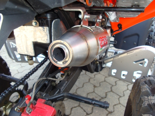 Pot echappement compatible avec Adly 500 Hurricane S 2005-2021, Deeptone Atv, Homologué et légal, système d'échappement complet, avec db killer amovible 