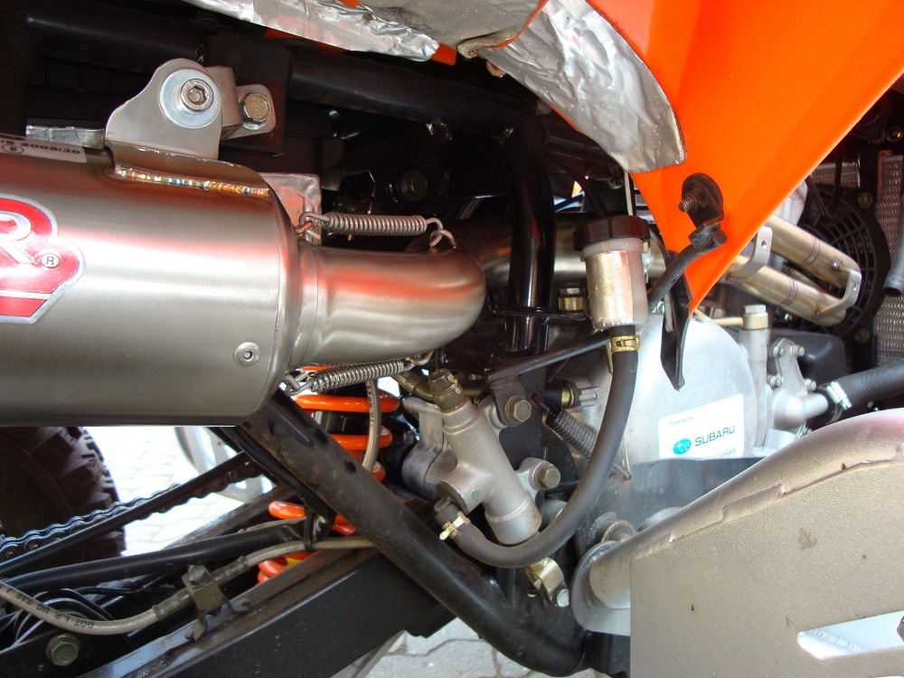 Pot echappement compatible avec Adly 500 Hurricane S 2005-2021, Deeptone Atv, Homologué et légal, système d'échappement complet, avec db killer amovible 