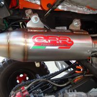 Pot echappement compatible avec Adly 500 Hurricane S 2005-2021, Deeptone Atv, Échappement légal, homologué,silencieux avec db killer amovible et tuyau de liaison spécifique 
