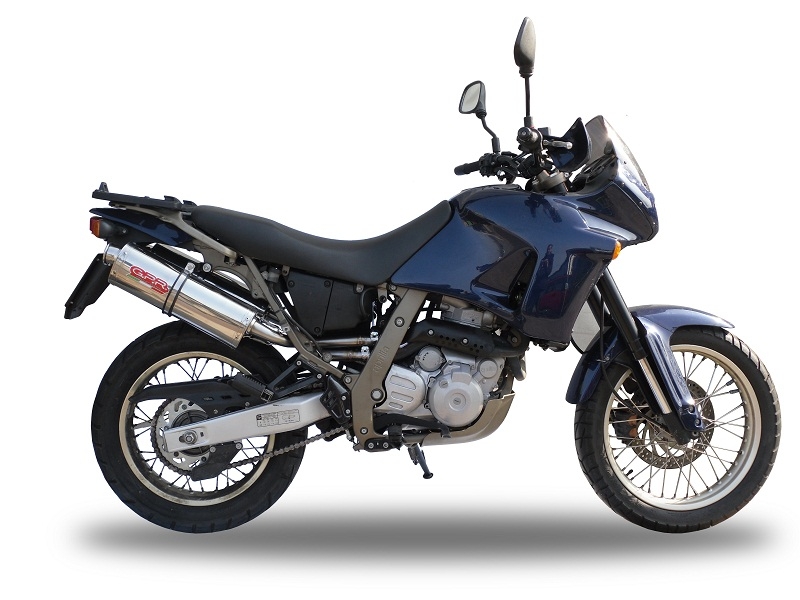 Pot echappement compatible avec Aprilia Pegaso 3 650 -Pegaso i.e. 1997-2000, Trioval, Paire de pot d'échappement homologuées, livrées avec db killer amovible et raccords spécifiques 
