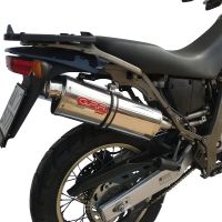 Pot echappement compatible avec Aprilia Pegaso 3 650 -Pegaso i.e. 1997-2000, Trioval, Paire de pot d'échappement homologuées, livrées avec db killer amovible et raccords spécifiques 