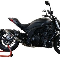 Pot echappement compatible avec Benelli 502 C 2021-2024, Deeptone Inox, Échappement légal, homologué,silencieux avec db killer amovible et tuyau de liaison spécifique 