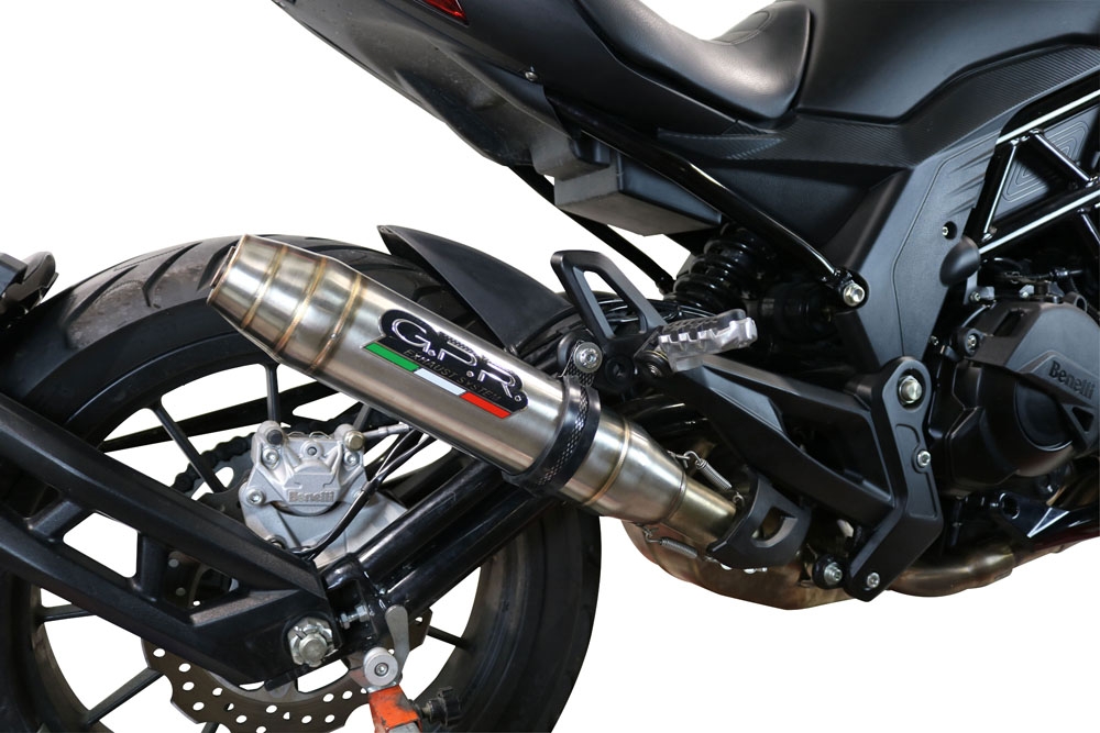 Pot echappement compatible avec Benelli 502 C 2021-2024, Deeptone Inox, Échappement légal, homologué,silencieux avec db killer amovible et tuyau de liaison spécifique 