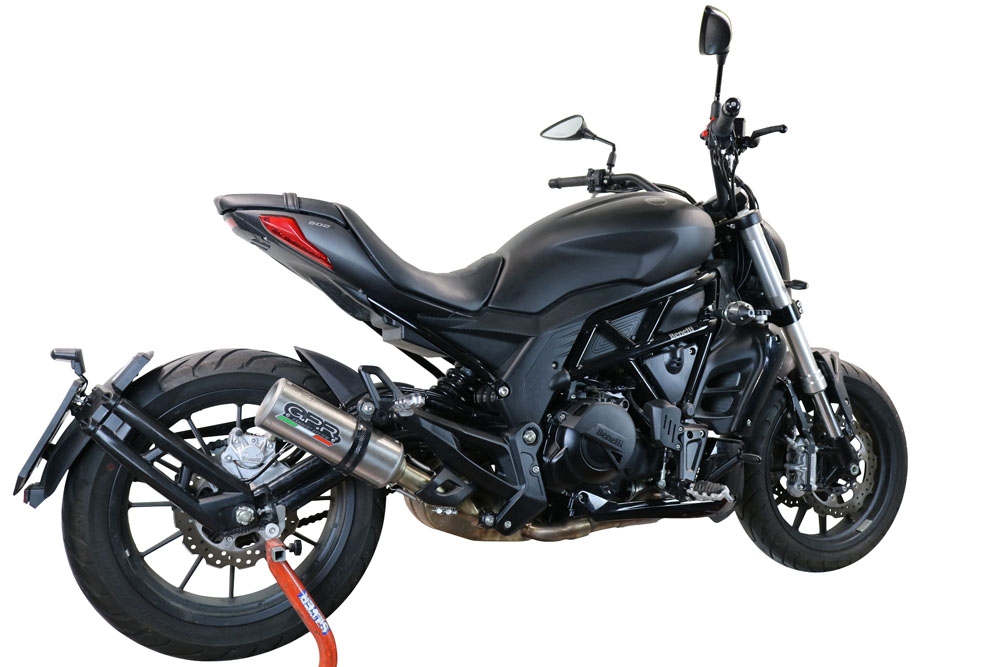 Pot echappement compatible avec Benelli 502 C 2019-2020, M3 Inox , Échappement légal, homologué,silencieux avec db killer amovible et tuyau de liaison spécifique 