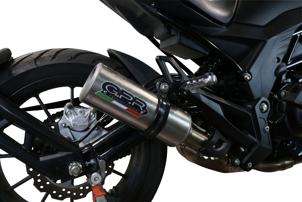 Pot echappement compatible avec Benelli 502 C 2019-2020, M3 Inox , Échappement légal, homologué,silencieux avec db killer amovible et tuyau de liaison spécifique 