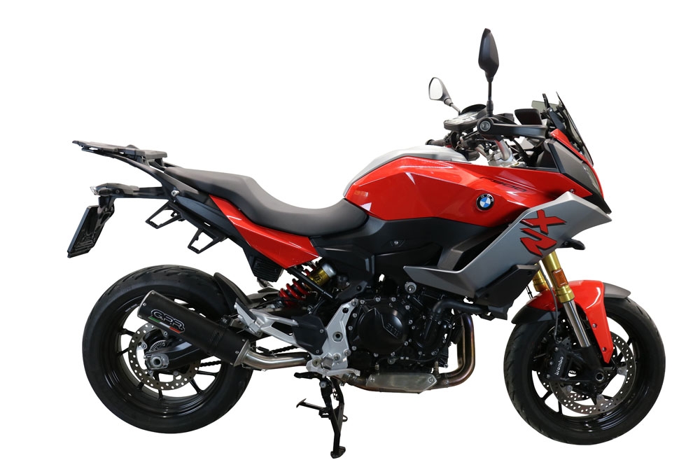 Pot echappement compatible avec Bmw F 900 XR-R 2020-2025, M3 Black Titanium, Échappement légal, homologué,silencieux avec db killer amovible et tuyau de liaison spécifique 