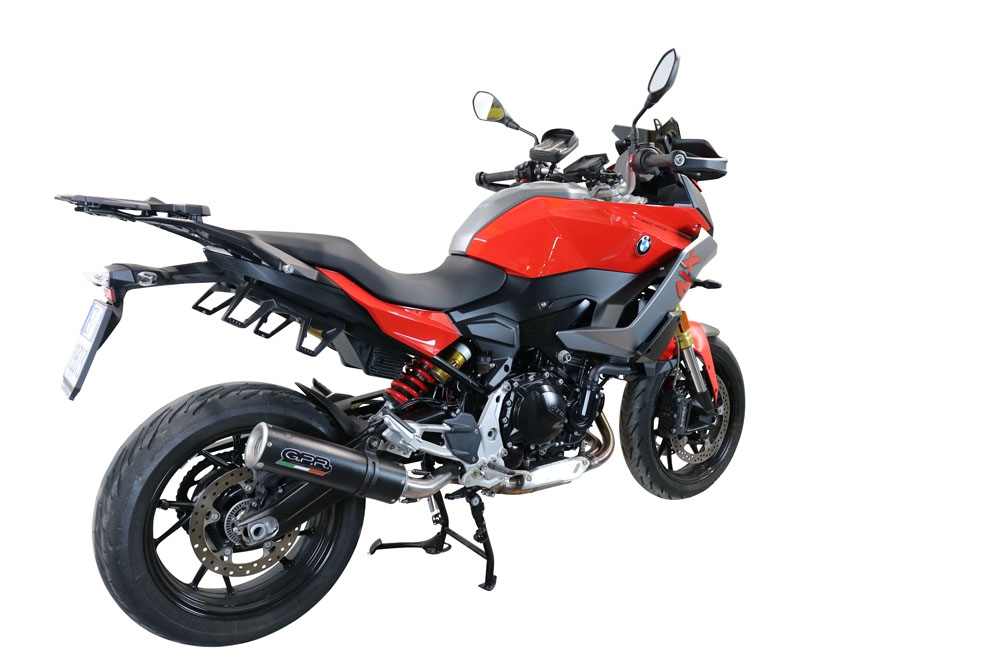 Pot echappement compatible avec Bmw F 900 XR-R 2020-2025, M3 Black Titanium, Échappement légal, homologué,silencieux avec db killer amovible et tuyau de liaison spécifique 