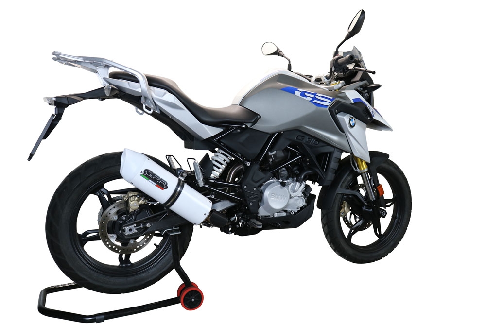 Pot echappement compatible avec Bmw G 310 Gs 2017-2021, Albus Evo4, Pot échappement complet, non légal pour les pays de l'UE, avec db killer amovible 