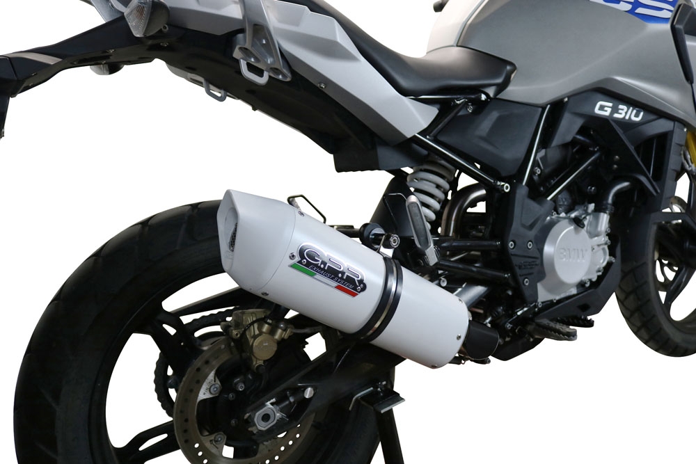 Pot echappement compatible avec Bmw G 310 Gs 2017-2021, Albus Evo4, Pot échappement complet, non légal pour les pays de l'UE, avec db killer amovible 