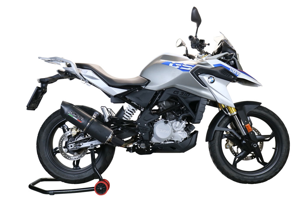 Pot echappement compatible avec Bmw G 310 Gs 2017-2021, Furore Evo4 Nero, Pot échappement complet, non légal pour les pays de l'UE, avec db killer amovible 