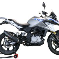 Pot echappement compatible avec Bmw G 310 Gs 2017-2021, Furore Evo4 Nero, Pot échappement complet, non légal pour les pays de l'UE, avec db killer amovible 