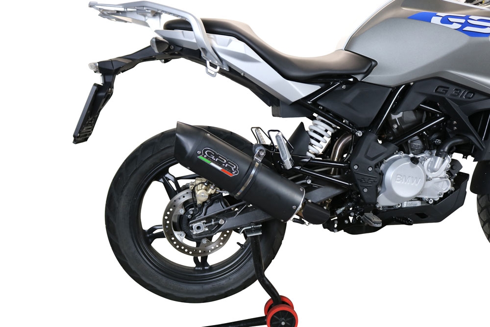Pot echappement compatible avec Bmw G 310 Gs 2017-2021, Furore Evo4 Nero, Pot échappement complet, non légal pour les pays de l'UE, avec db killer amovible 