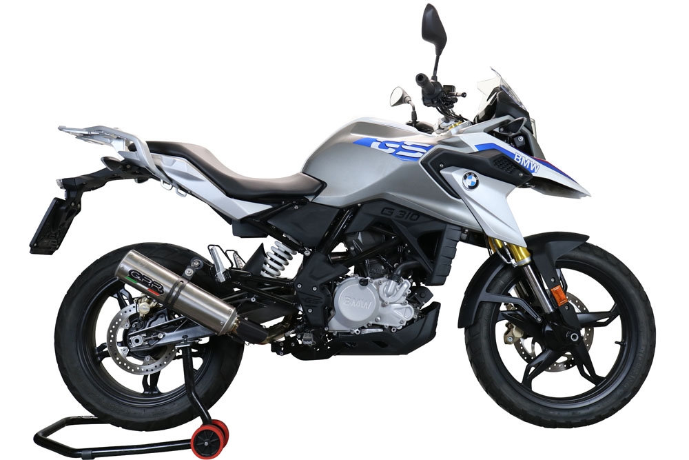 Pot echappement compatible avec Bmw G 310 Gs 2017-2021, M3 Inox , Pot échappement complet, non légal pour les pays de l'UE, avec db killer amovible 
