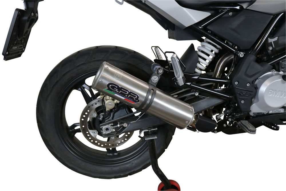 Pot echappement compatible avec Bmw G 310 Gs 2017-2021, M3 Inox , Pot échappement complet, non légal pour les pays de l'UE, avec db killer amovible 
