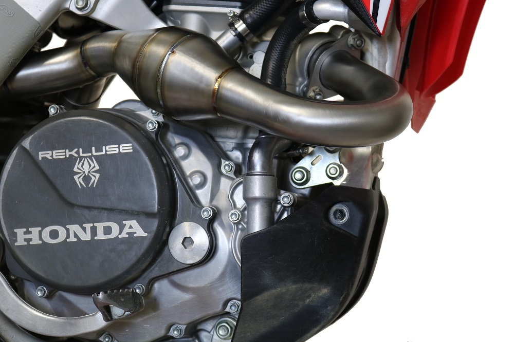 Pot echappement compatible avec Honda Crf 450 R-RX 2017-2020, Pentacross Inox, Pot echappement racing, ligne complet, double silencieux avec db killers amovibles 
