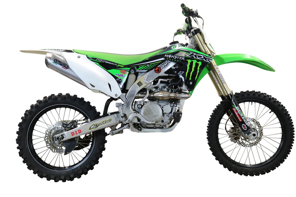 Pot echappement compatible avec Kawasaki Kx 450 F 2012-2015, Pentacross Inox, Pot d'échappement complet racing, compris de collecteur et db killer amovible, sans homologation 