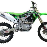 Pot echappement compatible avec Kawasaki Kx 450 F 2012-2015, Pentacross Inox, Pot d'échappement complet racing, compris de collecteur et db killer amovible, sans homologation 