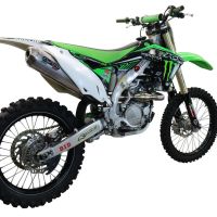 Pot echappement compatible avec Kawasaki Kx 450 F 2012-2015, Pentacross Inox, Pot d'échappement complet racing, compris de collecteur et db killer amovible, sans homologation 