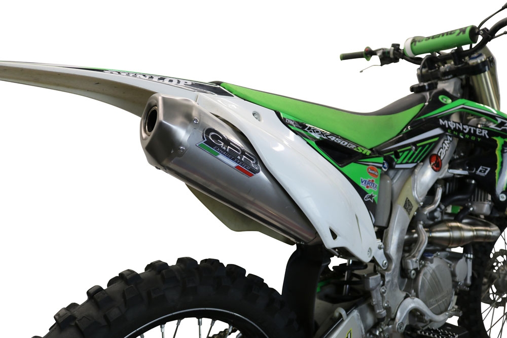 Pot echappement compatible avec Kawasaki Kx 450 F 2012-2015, Pentacross Titanium, Pot d'échappement complet racing, compris de collecteur et db killer amovible, sans homologation 