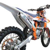 Pot echappement compatible avec Ktm SX-F Factory Edition 450 2022-2022, Pentacross Inox, Pot d'échappement complet racing, compris de collecteur et db killer amovible, sans homologation 