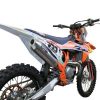 Pot echappement compatible avec Gas Gas EC 450F 2024-2025, Pentacross FULL Titanium, Pot d'échappement complet racing, compris de collecteur et db killer amovible, sans homologation 
