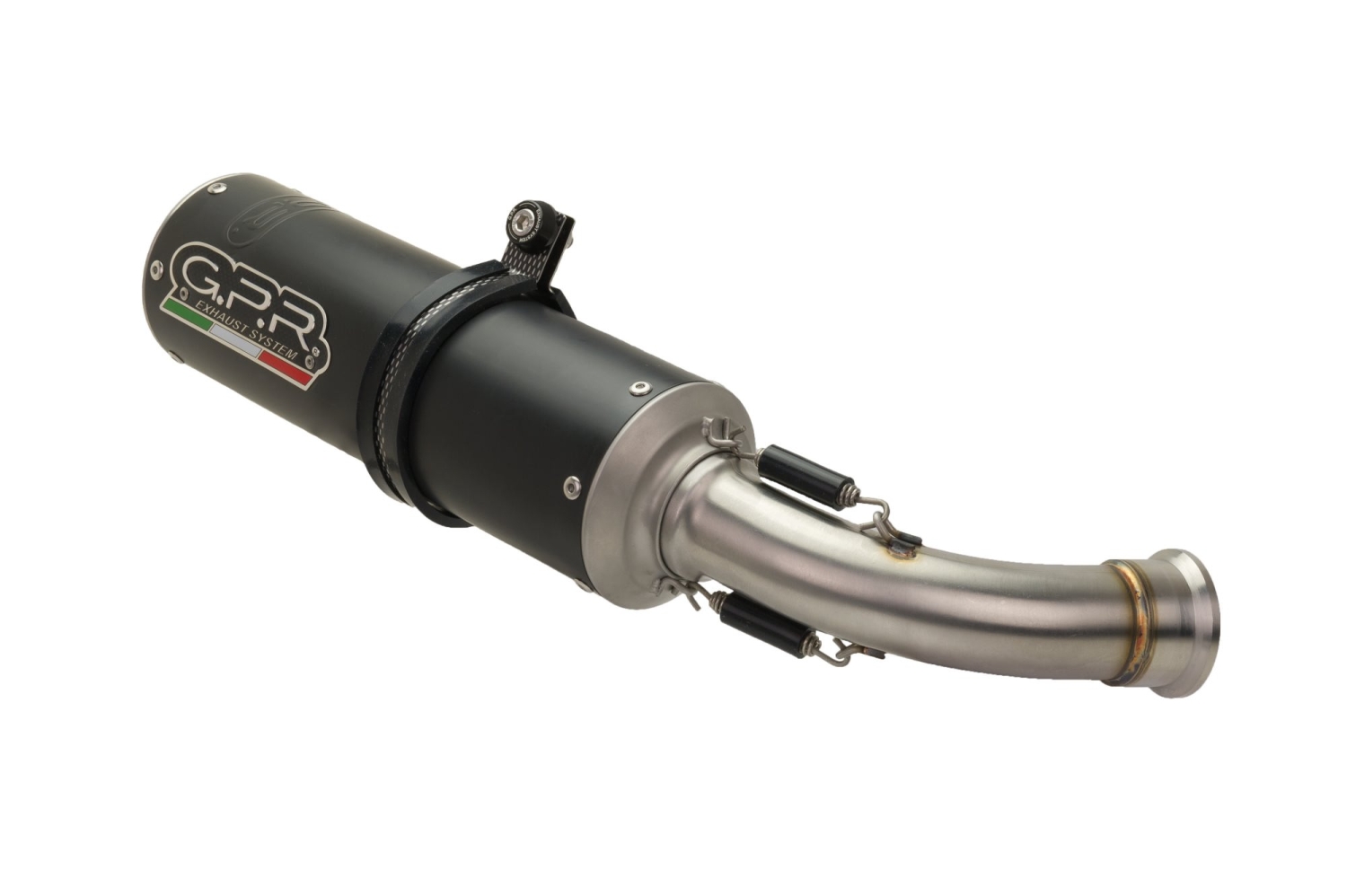 Pot echappement compatible avec Benelli Bn 125 2018-2020, M3 Black Titanium, Pot échappement complet, non légal pour les pays de l'UE, avec db killer amovible 